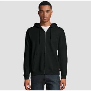 Hanes EcoSmart Fleece Full-Zip Hooded Sweatshirt - Black XL